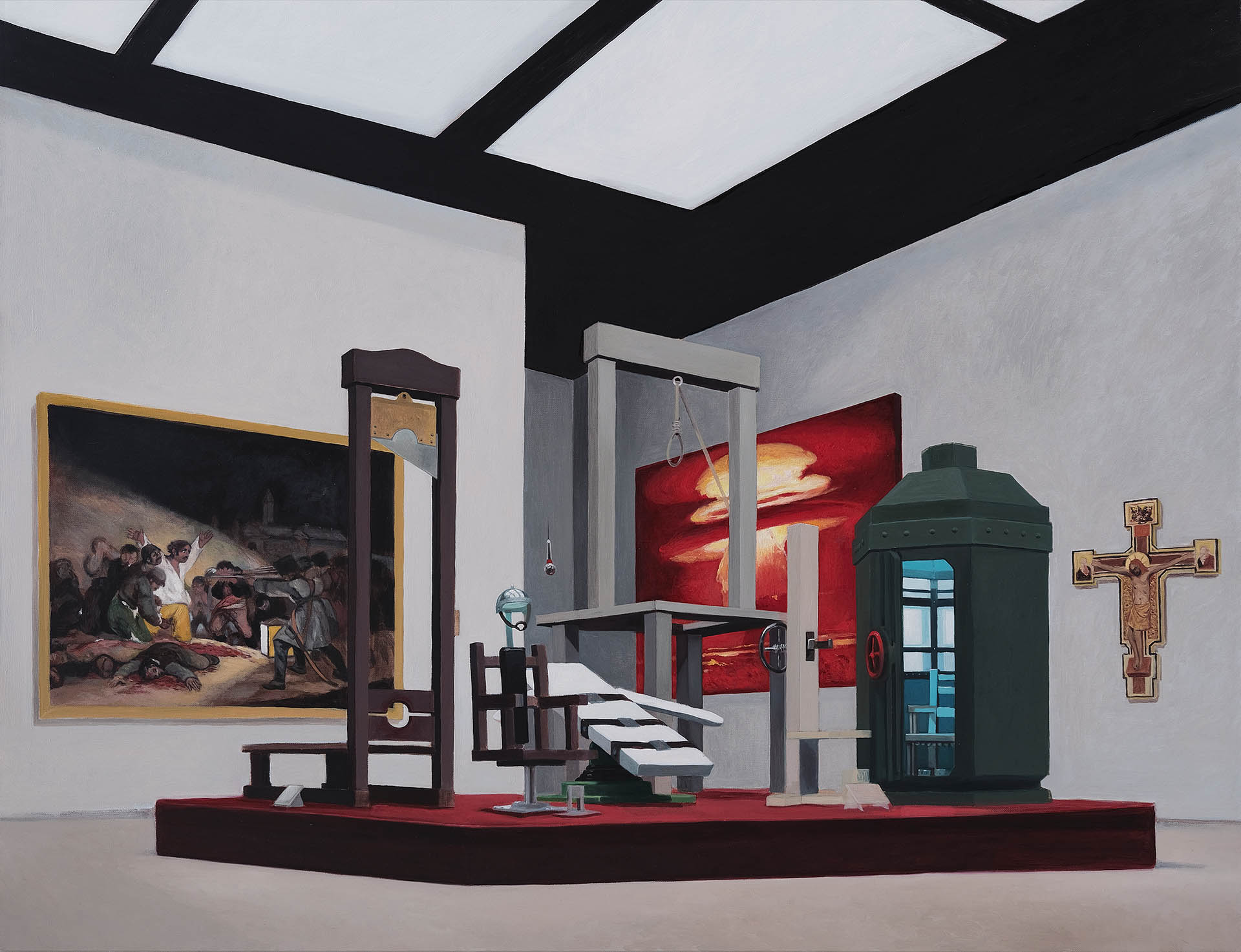 DEATH ON STAGE Death on Stage, Huile sur toile, 89 cm x 116 cm, Yers Keller