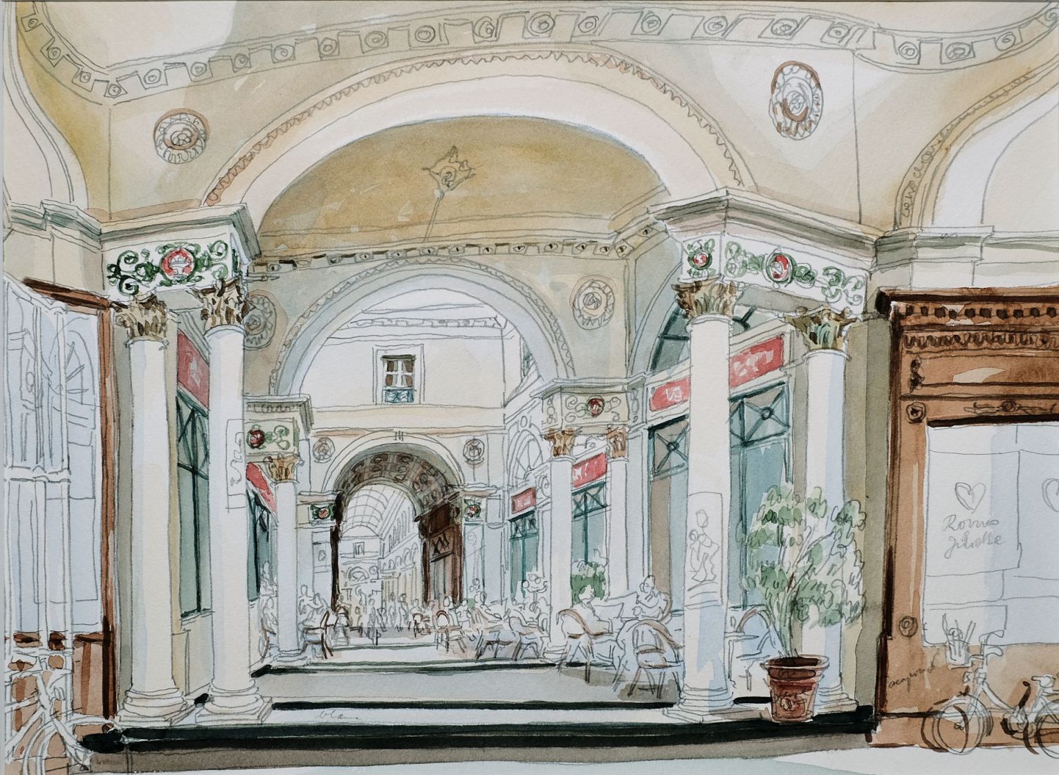 La galerie bordelaise, Aquarelle, Yers Keller La galerie bordelaise, Aquarelle, Yers Keller